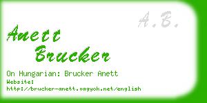anett brucker business card